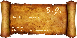 Beitz Joakim névjegykártya